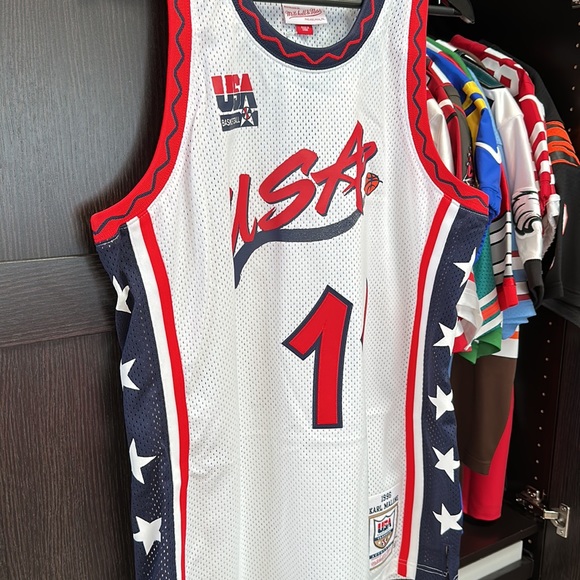 Karl Malone USA Basketball Mitchell & Ness 1996 NBA Authentic Jersey - Picture 3 of 11